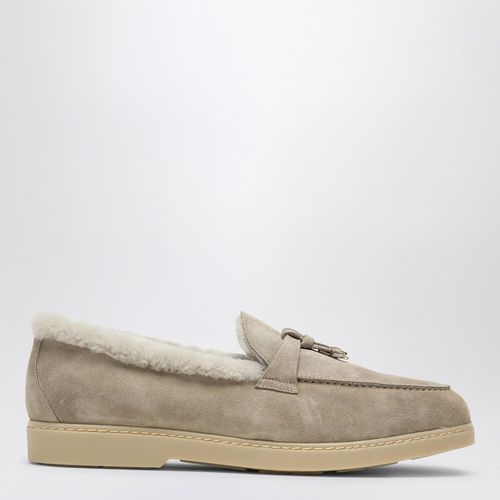 Mocassini in suede e shearling coloro sabbia - Doucal's - Modalova