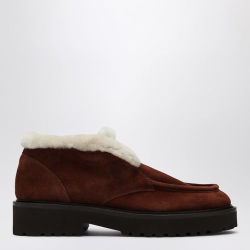 Brown suede moccasin with fur - Doucal's - Modalova