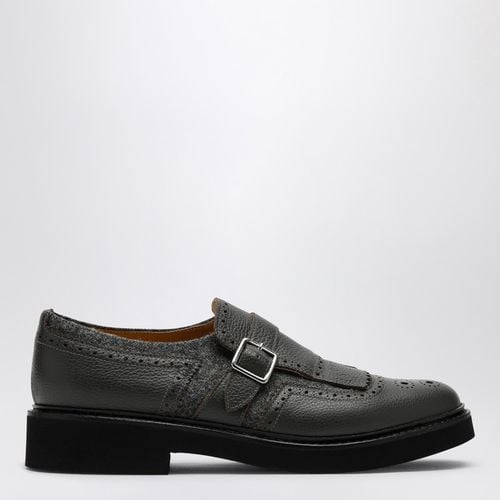 Grey leather shoes with buckle and fringes - Doucal's - Modalova