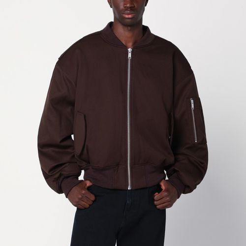 Dark zip-up bomber jacket in wool - Entire Studios - Modalova