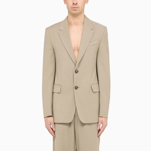 Light taupe single-breasted blazer - Ami Paris - Modalova