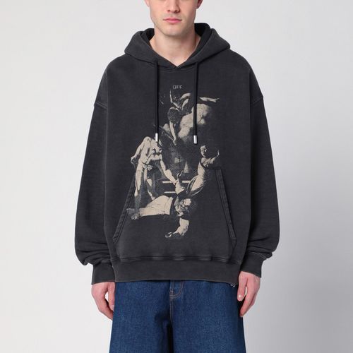 Schwarzer ausgewaschener Hoodie mit Logo-Print - Off-White™ - Modalova