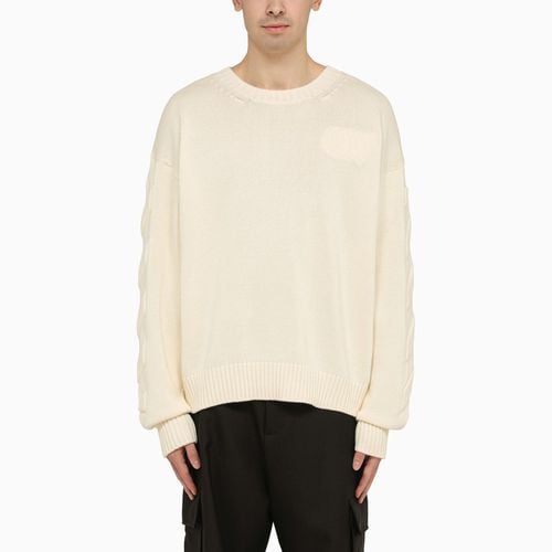 Cremefarbenes Sweatshirt mit Rundhalsausschnitt und Diagonal-Stickerei - Off-White™ - Modalova