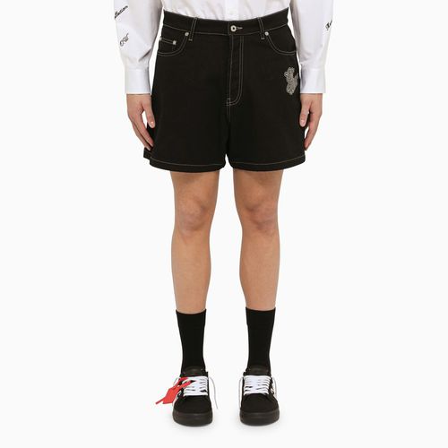 Black cotton short with logo - Off-White™ - Modalova