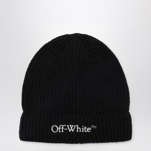 Cuffia nera in lana e cotone con logo - Off-White™ - Modalova