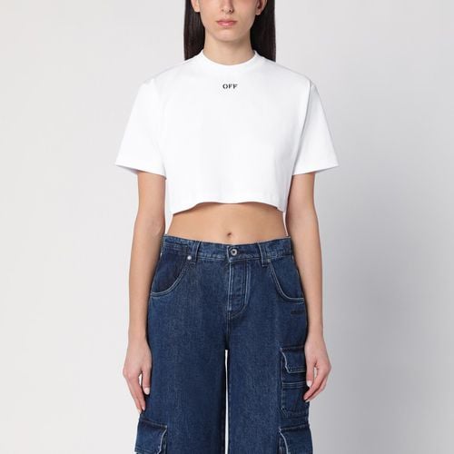 T-shirt cropped bianca con logo - Off-White™ - Modalova