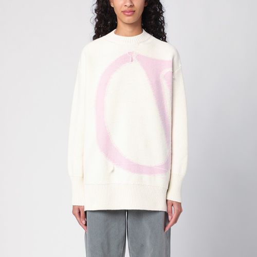 Maglia over color crema/rosa in lana - Off-White™ - Modalova