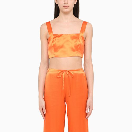 Top cropped arancio in seta - WOERA - Modalova