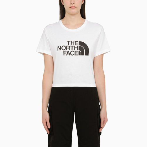 T-shirt cropped bianca in cotone con logo - The North Face - Modalova