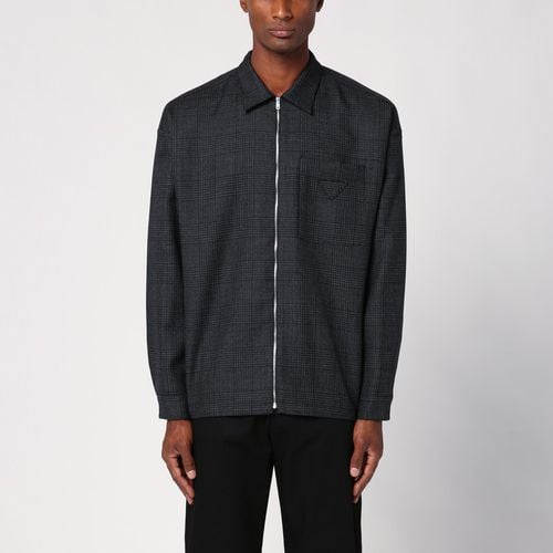 Grey Prince of Wales zipped shirt - Prada - Modalova