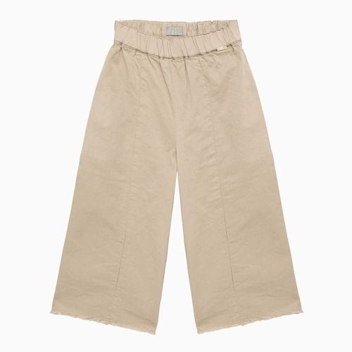 Oatmeal cotton wide trousers - Il Gufo - Modalova