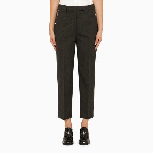 Regular slate wool trousers - Prada - Modalova