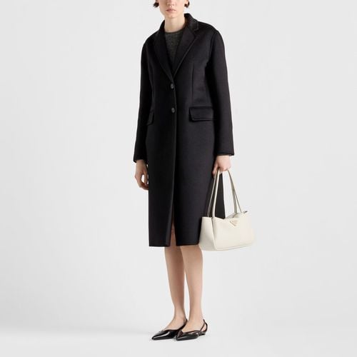 Cappotto monopetto in cashgora nero - Prada - Modalova