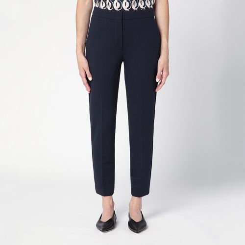 Navy blue viscose blend trousers - Max Mara - Modalova