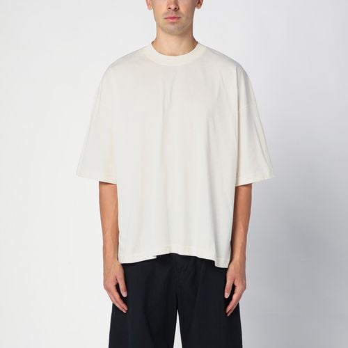 Elfenbeinfarbenes Oversize-T-Shirt Piu aus Baumwolle - Studio Nicholson - Modalova