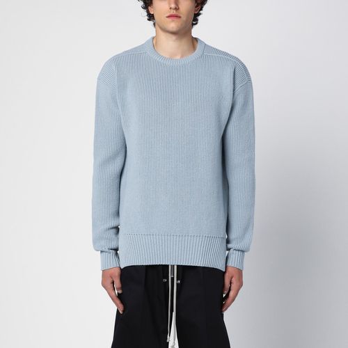 Hellblauer Wollpullover mit Rundhalsausschnitt - Rick Owens - Modalova