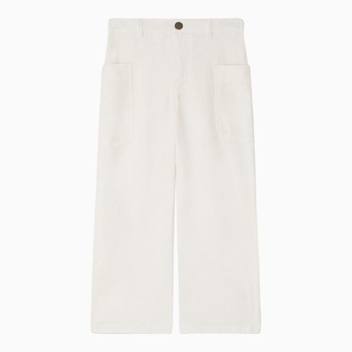 White linen-blend Looping trousers - Bonpoint - Modalova