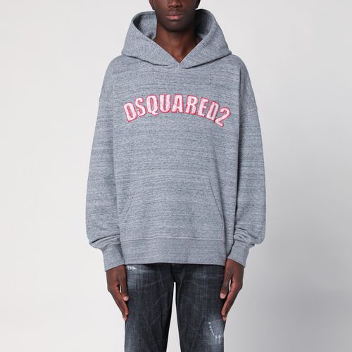 Felpa grigia in cotone con logo - Dsquared2 - Modalova