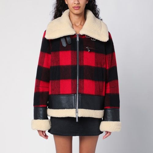 Red/black chequered jacket in wool - Dsquared2 - Modalova