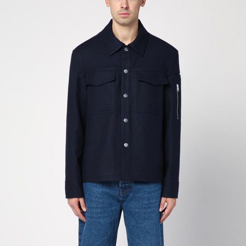 Navy blue virgin wool shirt - Ami Paris - Modalova