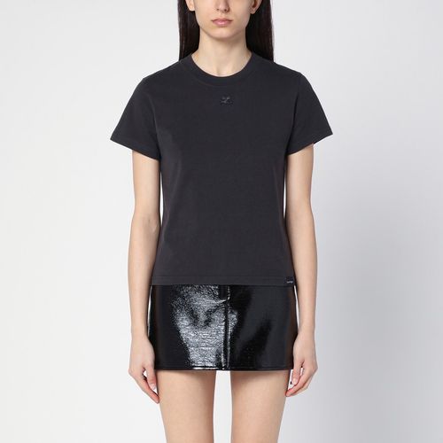 Dark grey cotton crew-neck T-shirt - Courrèges - Modalova