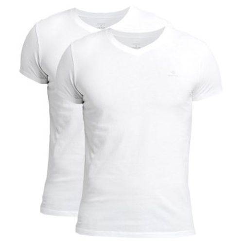 P Basic V-Neck T-Shirt Schwarz/Weiß Baumwolle Small Herren - Gant - Modalova