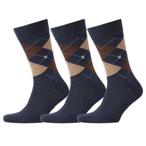 P Edinburgh Wool Sock Blau/Braun Gr 40/46 Herren - Burlington - Modalova