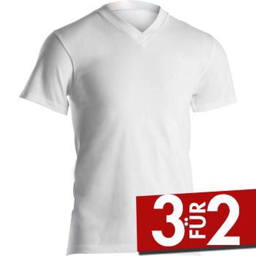 Single Jersey V-neck T-Shirt Weiß Baumwolle Small Herren - Dovre - Modalova