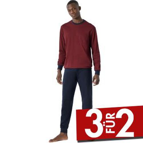 Essential Nightwear Pyjamas Crew Neck Rot/Blau Baumwolle Large Herren - Schiesser - Modalova