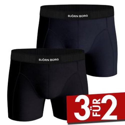 Bjorn Borg Premium Cotton Stretch Boxer 1298 2P Schwarz/Blau Baumwolle Small Herren - Björn Borg - Modalova