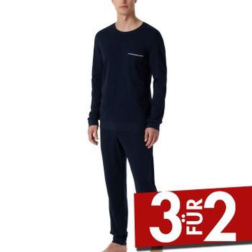 Fine Interlock Cotton Long Pyjama Dunkelblau Baumwolle Large Herren - Schiesser - Modalova