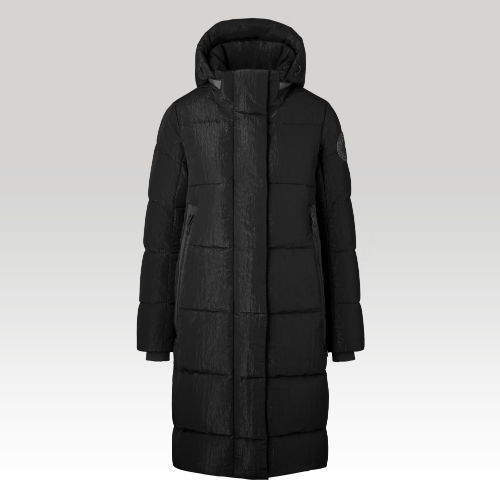 Byward Parka mit schwarzem Logo und glänzender Crinkle-Textur (Weiblich, , M) - Canada Goose - Modalova