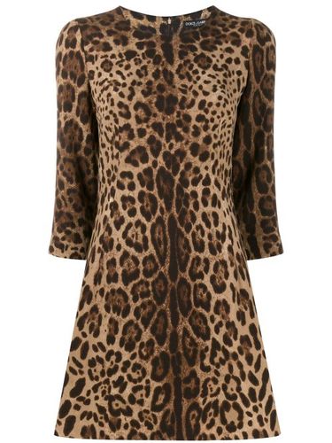 Robe courte à imprimé léopard - Dolce & Gabbana - Modalova
