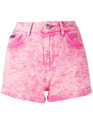 Short en jean à effet délavé - Philipp Plein - Modalova