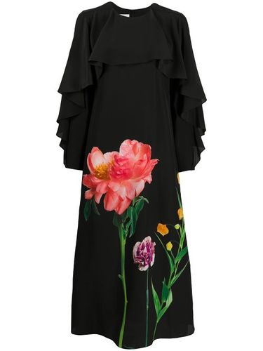 Robe mi-longue à fleurs - Valentino Garavani - Modalova
