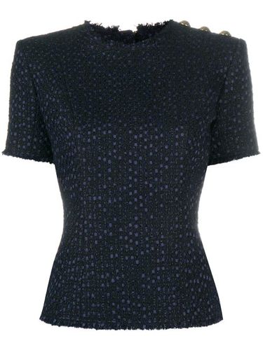 Balmain top zippé en tweed - Bleu - Balmain - Modalova