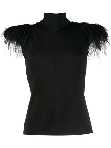 Top bordé de plumes - Alberta Ferretti - Modalova
