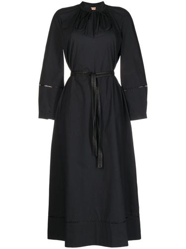 Robe-chemise mi-longue à taille ceinturée - Yves Salomon - Modalova