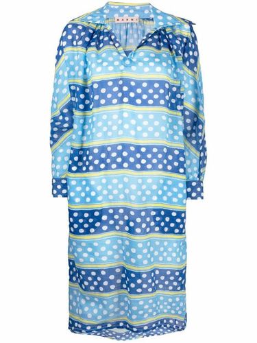 Robe mi-longue rayée à pois - Marni - Modalova