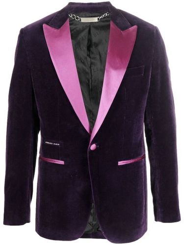 Blazer en velours à simple boutonnage - Philipp Plein - Modalova
