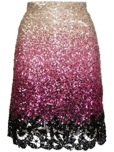 Robe courte brodée de sequins à effet dégradé - Ermanno Scervino - Modalova