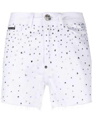Short en jean à ornements en cristal - Philipp Plein - Modalova