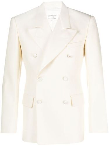 Blazer en soie mélangée à boutonnière croisée - Maison Margiela - Modalova