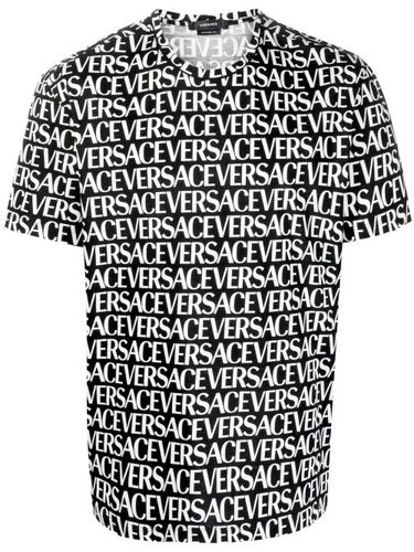 T-shirt en coton à logo imprimé - Versace - Modalova