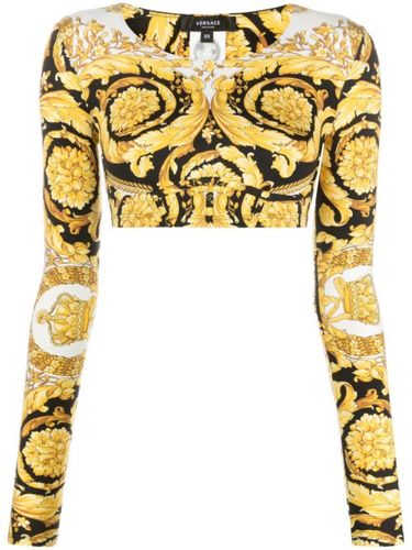 T-shirt crop à imprimé baroque - Versace - Modalova