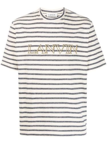 T-shirt rayé à logo brodé - Lanvin - Modalova