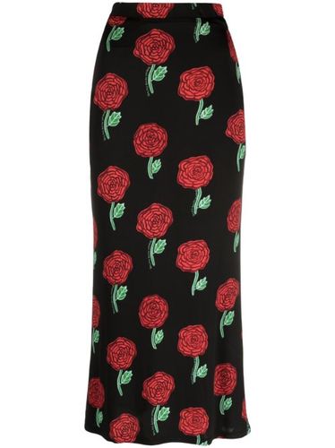 Jupe fleurie à taille haute - Versace Jeans Couture - Modalova