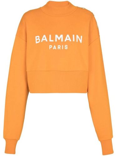 Sweat en coton à logo imprimé - Balmain - Modalova