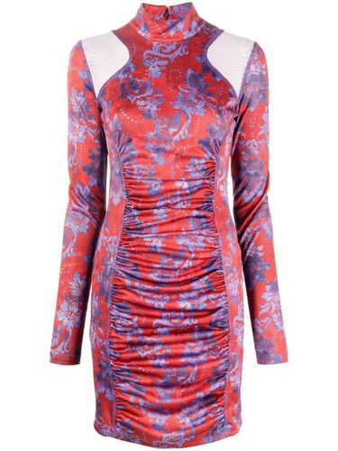 Robe courte froncée à motif cachemire - Versace Jeans Couture - Modalova