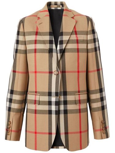 Blazer à carreaux en jacquard - Burberry - Modalova